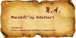 Macskásy Adalbert névjegykártya